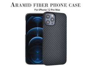 Quality Magnetic Black Color Full Cover Aramid Fiber Phone Case For iPhone 12 Pro Max Kevlar Mobile Case wholesale