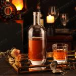 Acceptable Customer's Logo Transparent Boston Round Glass Bottle 700ml 750ml