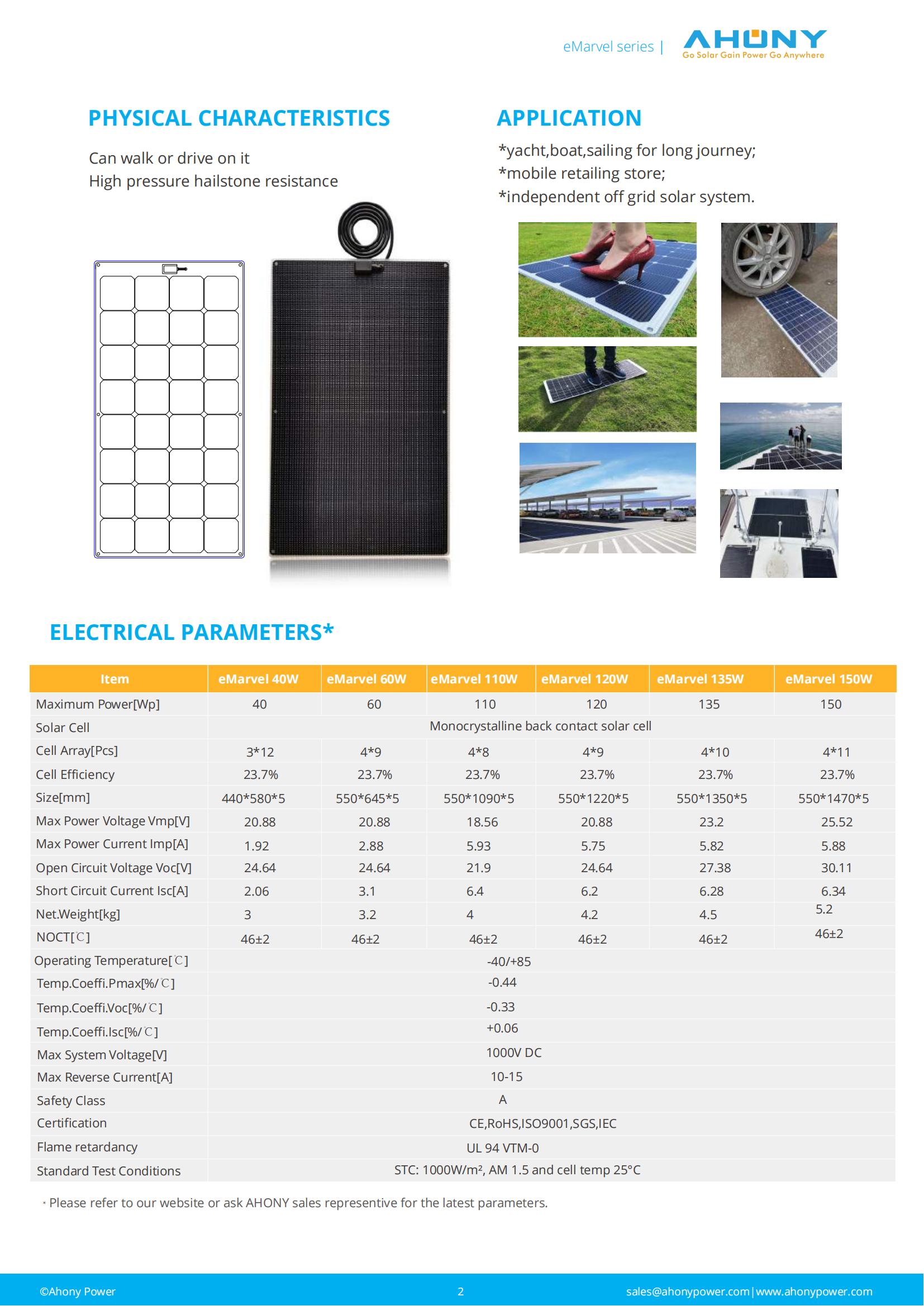 Semi Rigid Mono Walkable Solar Panel PET ETFE Sunpower PV Panels For Marine Camping