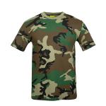 Round Neck Short Sleeve Loose Fit Training T-Shirt in Woven Cotton Fabric for