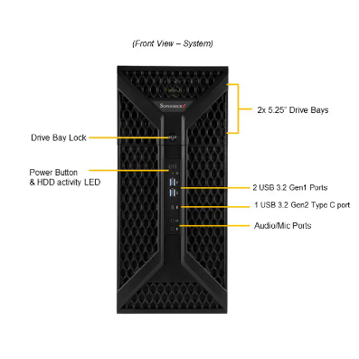 SYS-7049P-TRT Tower With Intel C622 Chipset And PM893/960G/2.5inch/SATA/1DWPD Hard Drive