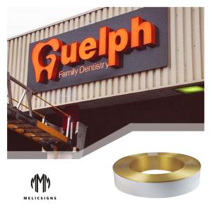 Quality 3d Channel Letter Coil Brush Gold Color 0.6MM Acrylic Aluminum Trim Cap wholesale