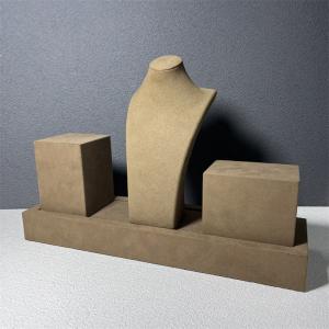 Quality Brown Velvet Microfiber Necklace Holder Stand Medium Small Jewelry Mannequin Bust wholesale