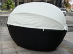 Luxury Comfortable Roofed Cane Daybed , Wicker Garden Oval Daybed