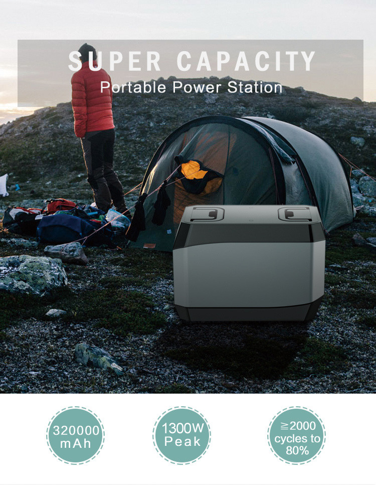 1000w Rechargeable Portable Power Station Lifepo4 Battery Solar Storage For Camping