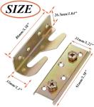 86mm*26.5mm*33mm Metal Wooden Bed Hardware Parts Hooks for Furniture Accessories