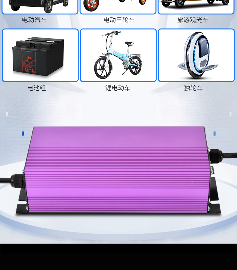 12v 24v 36v 48v Automatic Intelligent Lithium Li-ion Battery Chargers 10A 7A 5A 4A