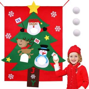 Quality Eco - Friendly Christmas Party Crafts Felt Bean Bag Toss Games With 3 Snowballs wholesale