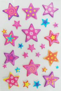 Quality Die Cut Soft Star Shaped Stickers , Safe Non Toxic Custom Star Stickers wholesale