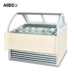 Curved Glass Ice Cream Display Cabinet 390l Countertop Gelato Display Case