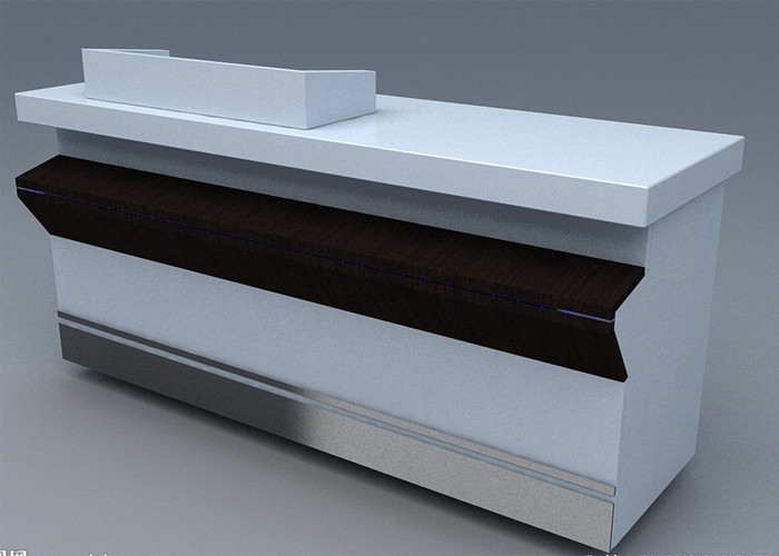 Commercial Steel Edge Retail Shop Counters , Practical Store Checkout Counter