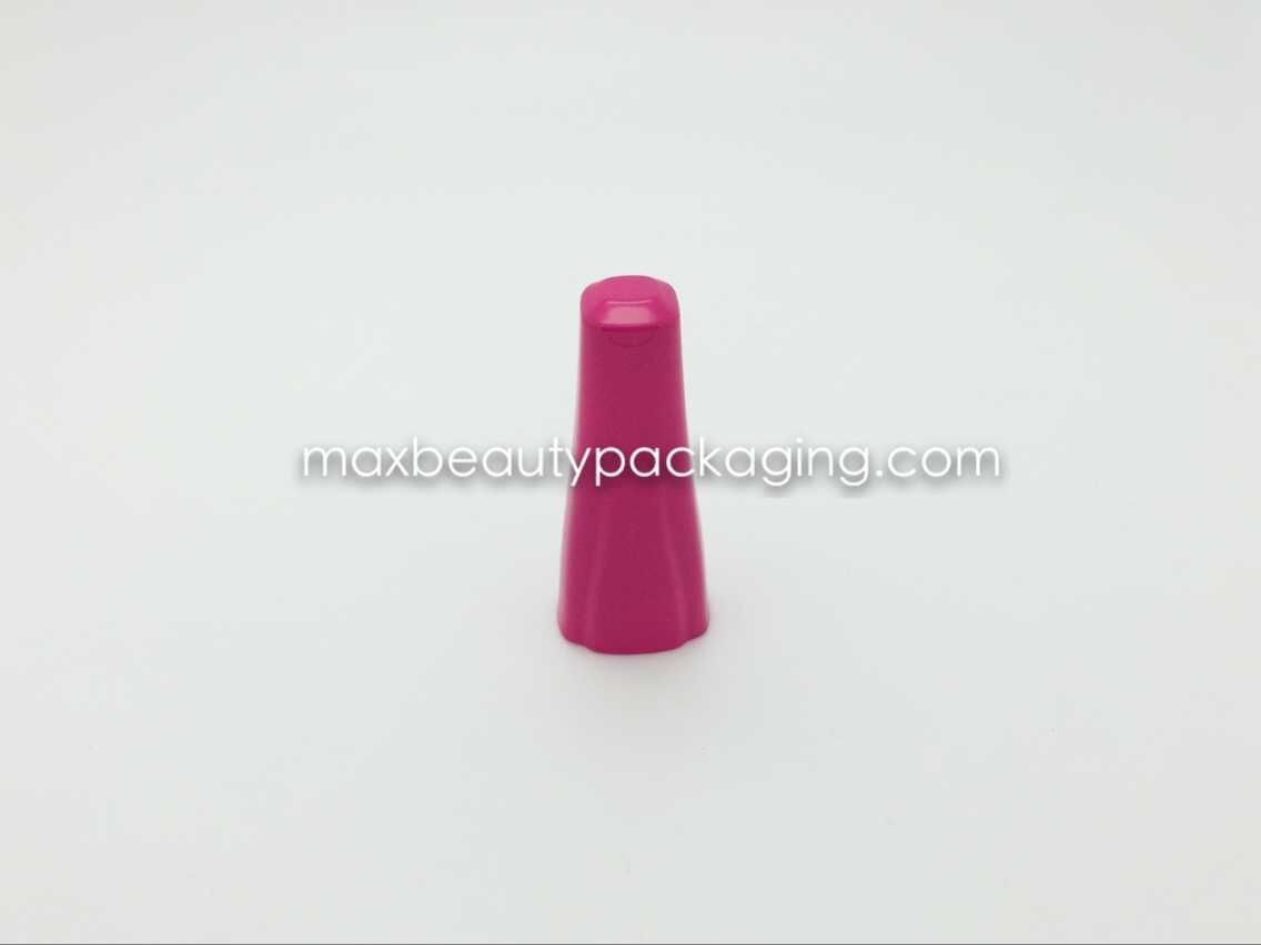 N2040 uv pink color coating finish nail polish cap nail polish packaging double cap plastic cap flat brush