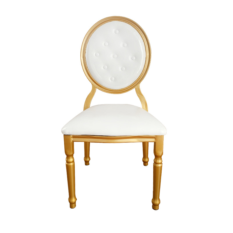 Party Hall Wedding Banquet Chairs Rental Round Back Restaurant Gold 38x40x93cm