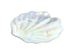 Quality Rainbow Shell Crystal Lead Free Glass Tray Plate,Seashell Dinner Plate wholesale