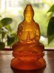 Oriental Traditional Liuli Sapphire Vivid Crystal Buddha