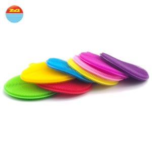 Quality Magic Sponge Silicone Dish Scrubber , Gentle Thorough Clean Rubber Dish Brush wholesale