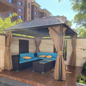 Quality Polycarbonate Double-Roof Canopy Aluminum Gazebo Outdoor Hardtop Gazebo wholesale