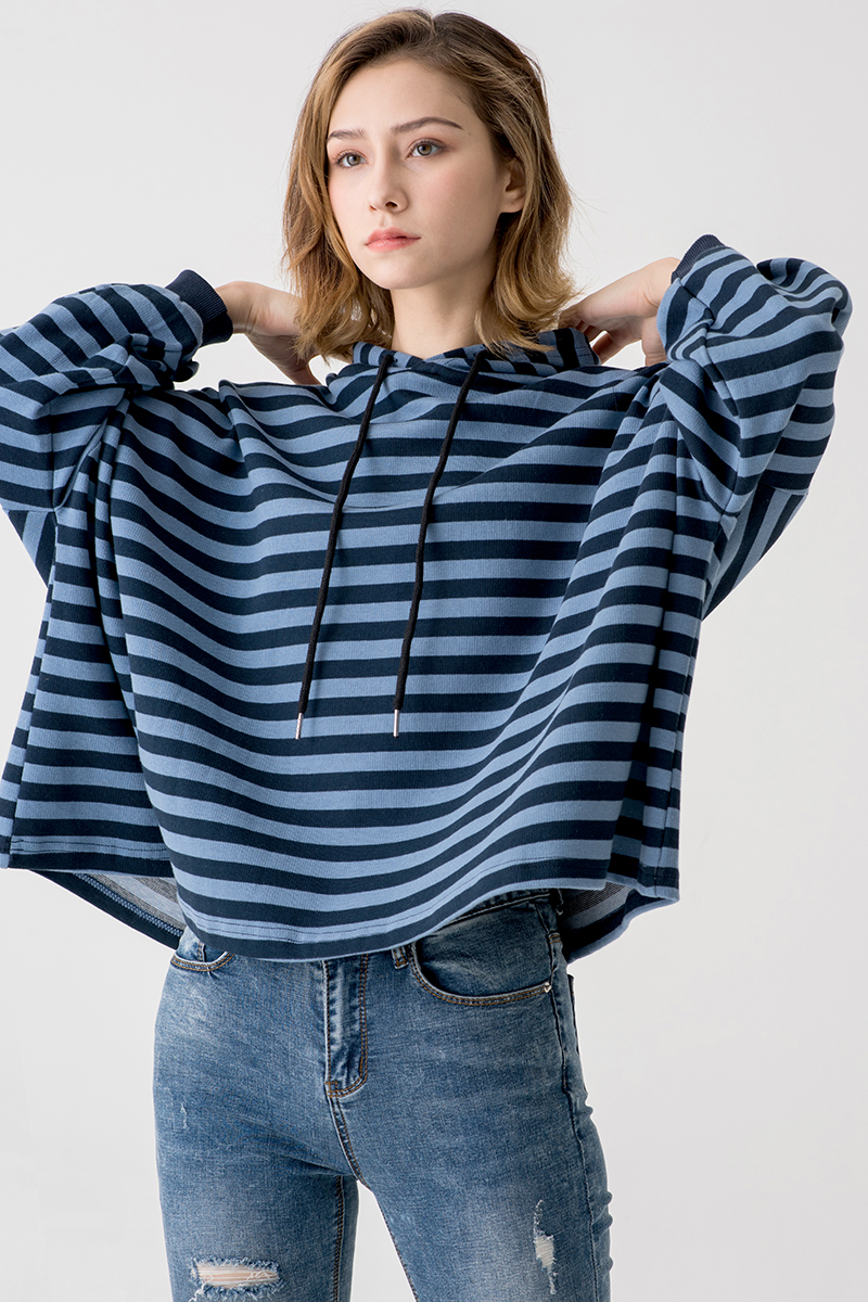 Women Boutique Clothes Custom Stripe Hoodies Sweatshirts