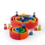 DIY 3D Wooden Toys Rainbow Building Blocks Large Size For Children Kids