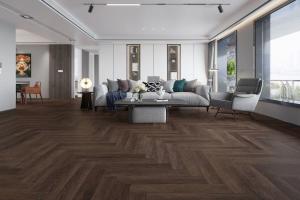 Quality 6.5mm Spc Vinyl Floor Tiles Herringbone Click Vinyl Flooring Grey wholesale