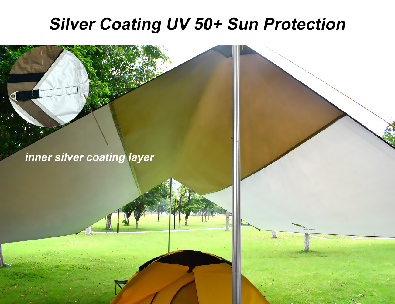 5-8 Persons Outdoor Waterproof Rain Fly Sun Shelter Tent Tarp For Camping