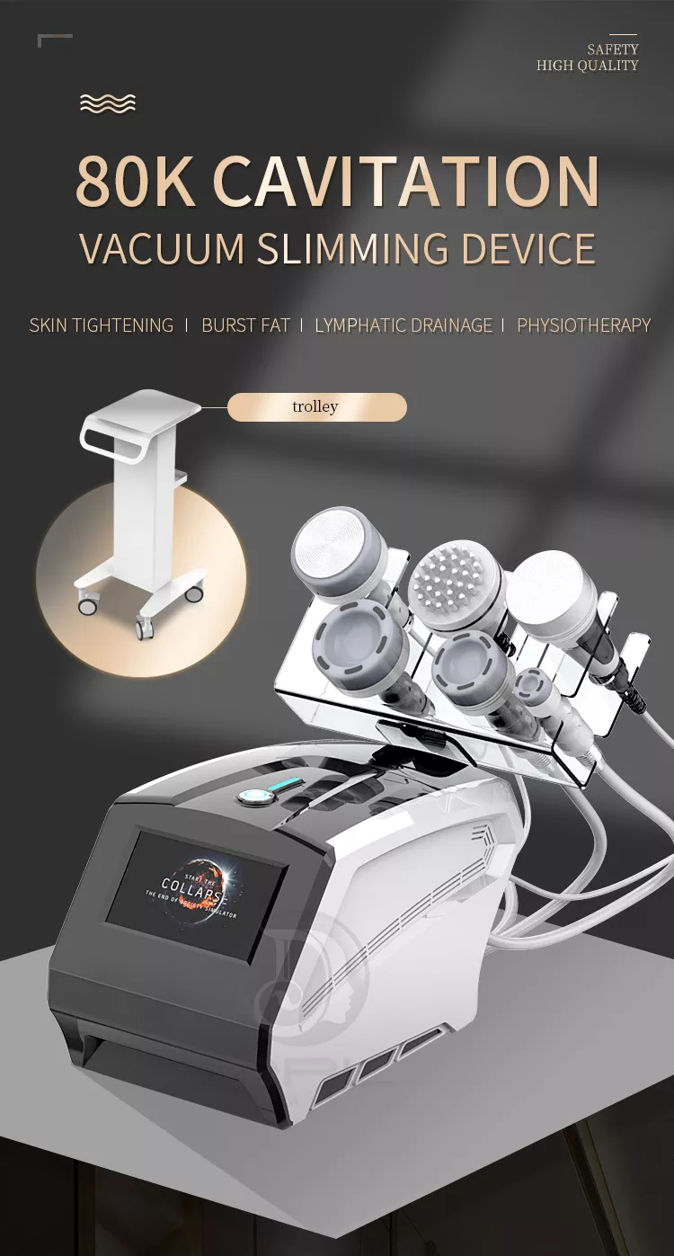 Professional Ultrasonic Cavitation Machine 80k Portable Radio Frequency Face Lift Device Body Slimming Massager