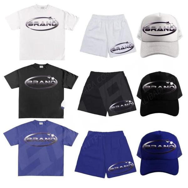 Custom Logo Sportswear Men Tracksuit Private Label Sweat Track Suit Set Shorts
