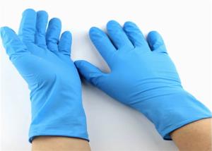 Quality Blue Disposable Nitrile Gloves High Tensile Strength Multi Purpose No Chemical Residue wholesale
