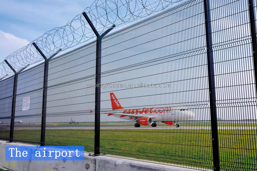 Prices PVC Coated Welded Airport Security Fence Rectangle Pressure Treated Wood Type
