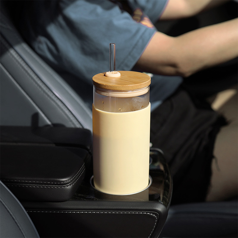 21oz Silicone Glass Storage Bottles Tumbler With Straw