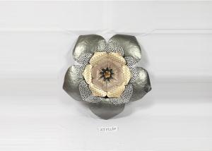 Quality Porch Patio Large Gold Floral Layered Metal Wall Art Decor wholesale