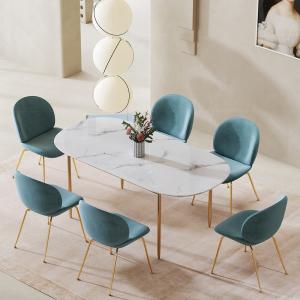 Quality Luxury Kitchen Dining Table Stainless Steel Base Marble Top wholesale