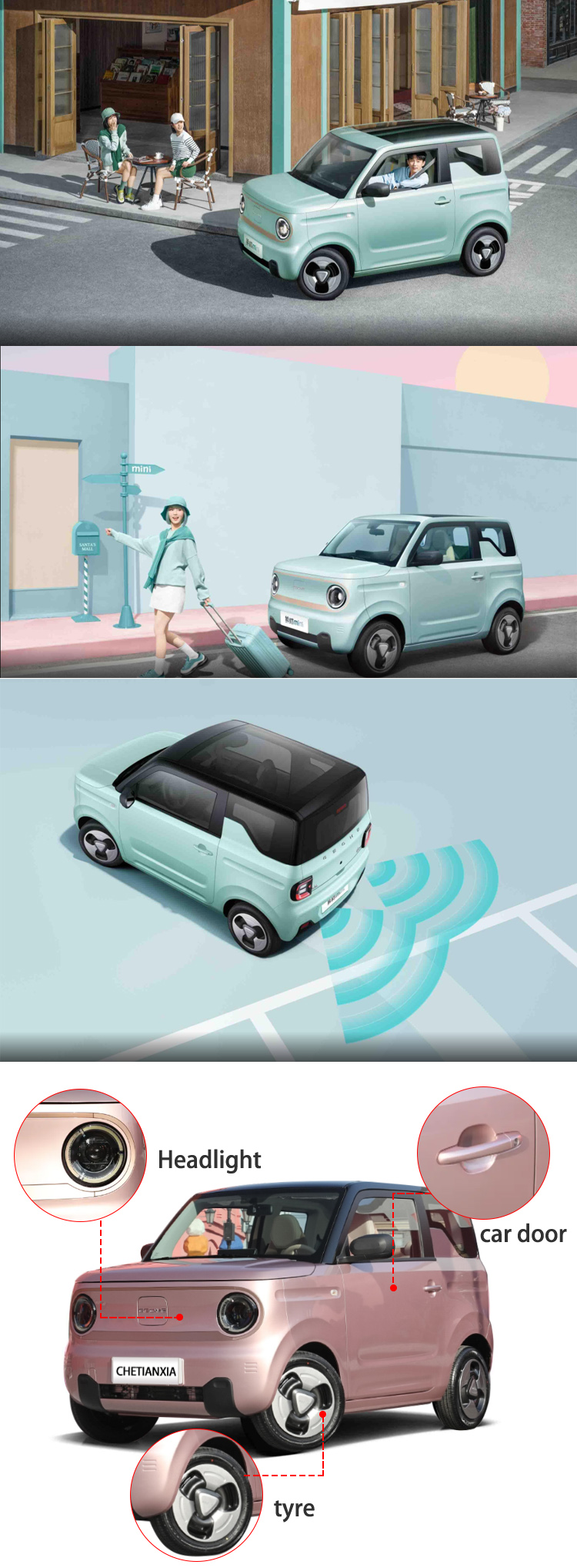 Adult Electric EV Small Car Geely Panda Used Compact Car Fast Charging