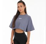 Fashion Cotton Spandex Tee Blank T Shirts Loose Crop T Shirt