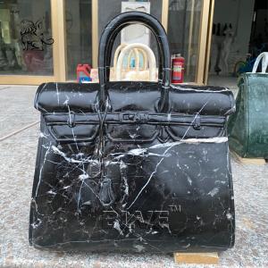 Quality Brand Bag Marble Sculpture Handbag Statues Stone Nero Margiua Hand Carved Luxury Goods Morden Art Decoration wholesale