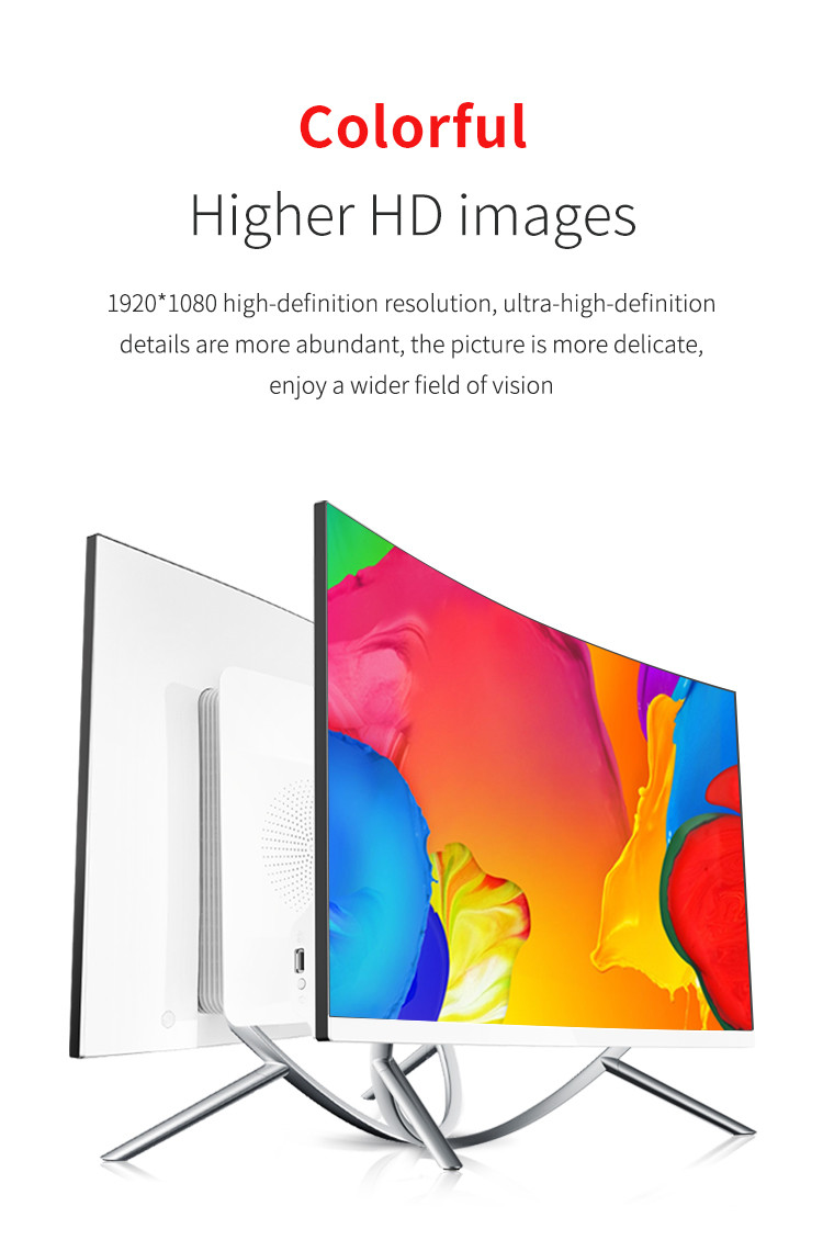 FHD 1920*1080p Touch Screen Desktop Curved Monitor All In One Pc 250nits