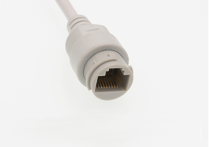 IP67 waterproof RJ45 connector with 12V DC Jack POE IP Camera white cable, ODM/OEM welcome