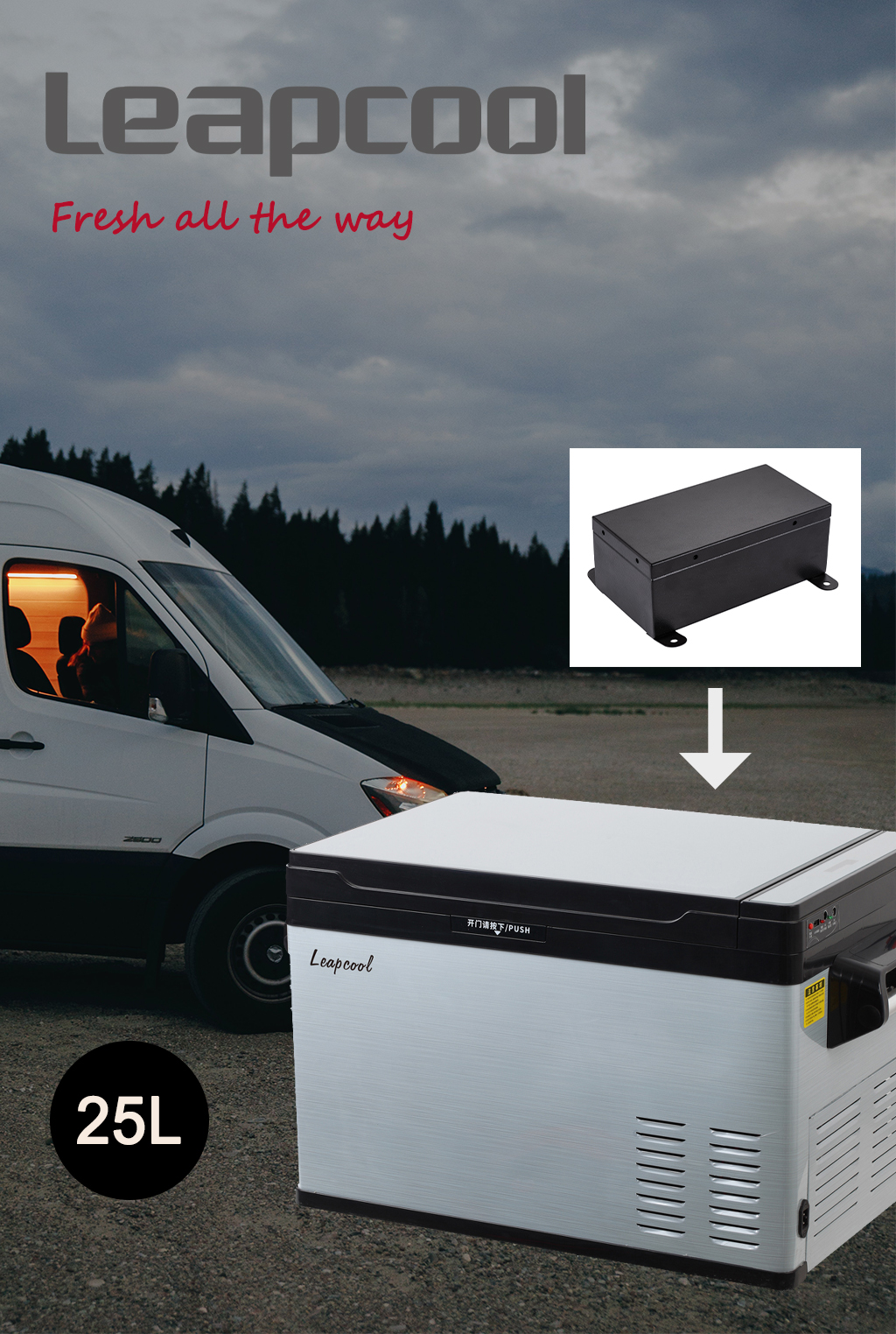 Rechargeable Battery Single Zone Solar Freezer With Built-In Lithium Battery