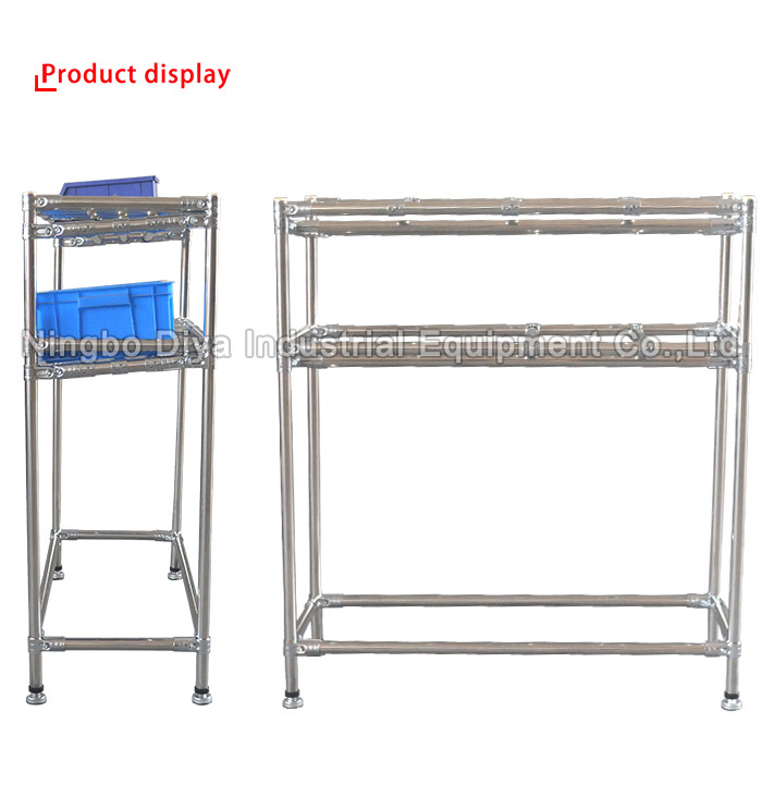 Round Shape Lean Tube Connector / Multi Function Stainless Steel Shelving Rack