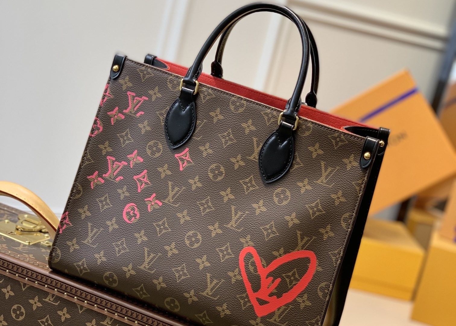 Graffiti Art Series Monogram printing leather Women fashion handbag toron handle high capicity bag