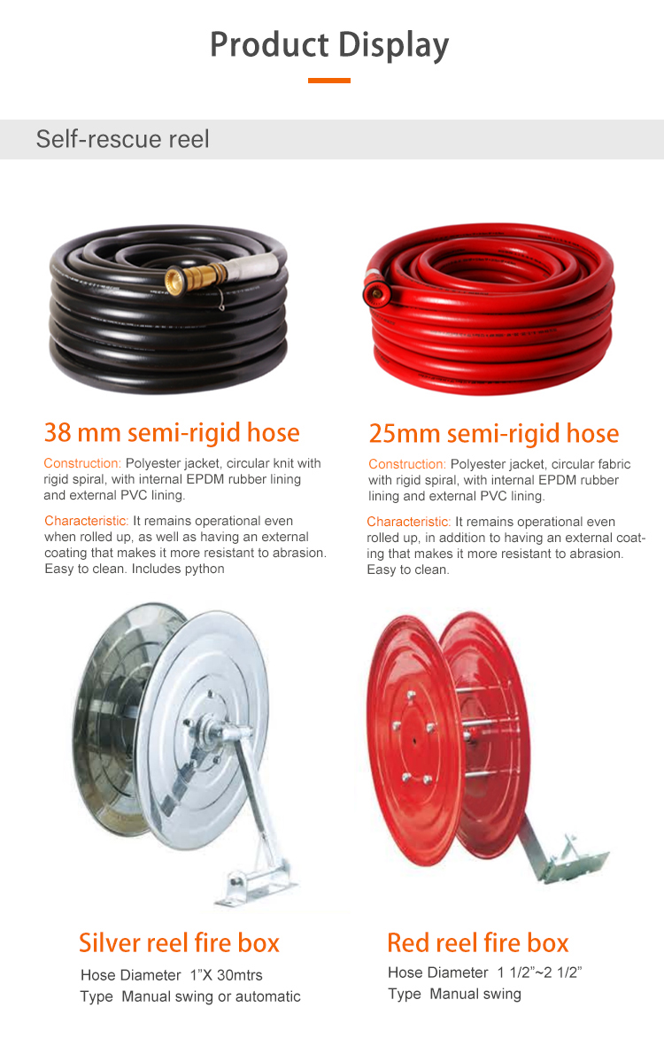 30m Synthetic Rubber 1.2mpa Manual Fire Hose Reel
