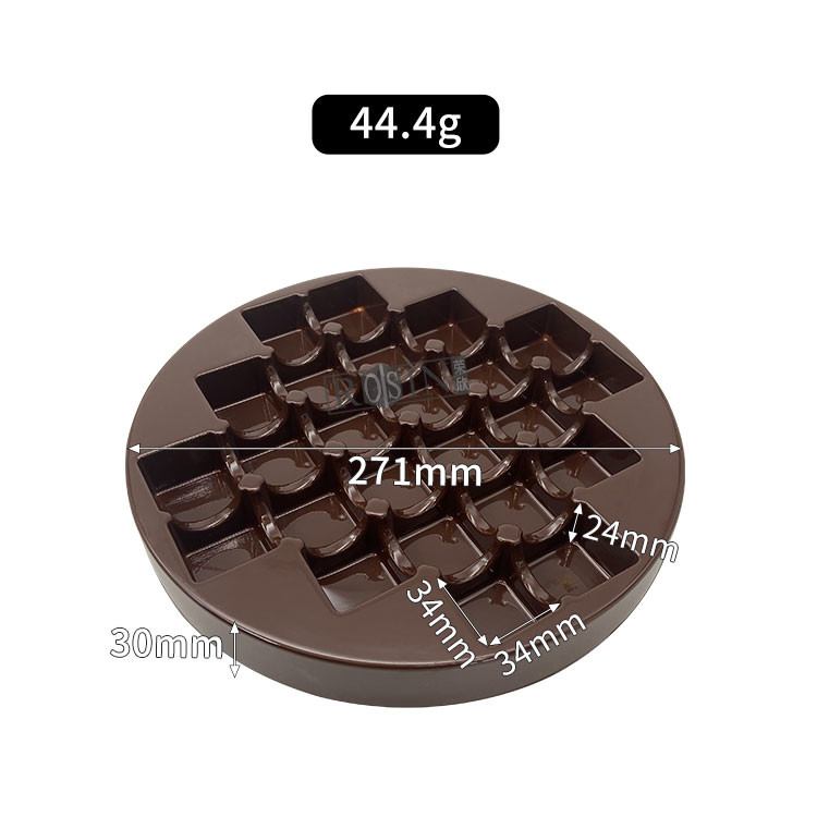 Round 24 Cavity Plastic Chocolate Packaging Customizable Plastic Chocolate Tray