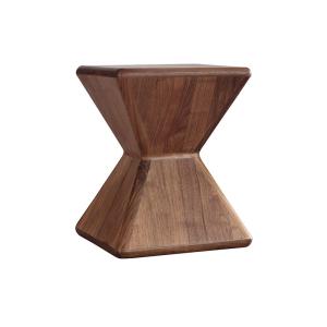 Quality Popular Small Side Coffee Table Solid Wood Sand Clock Shape Walnut Finish wholesale