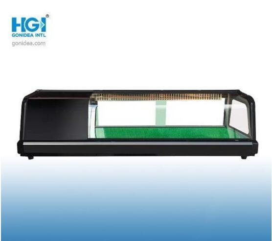 Cheap Commercail Counter Top Sushi Display Cake Showcase Stainless Steel Finish for sale