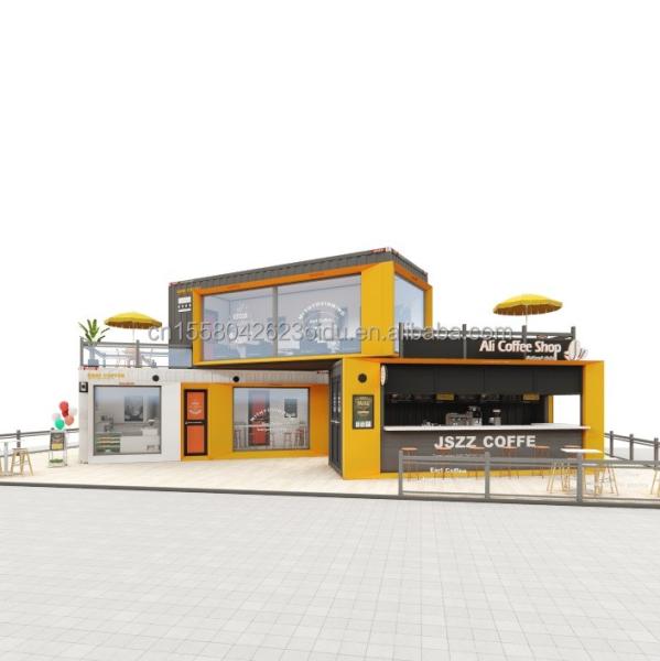 Aluminum Alloy Windows 20ft 40ft Prefab Mobile Shipping Bar Coffee Shops