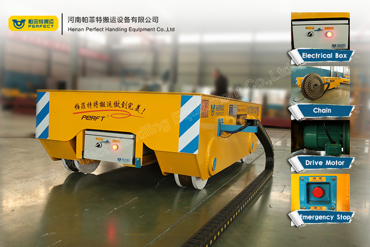 Heavy Duty Material Transfer Cart Steel Mill Applied Electric Transport Wagon 
