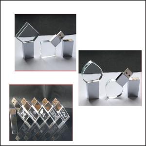 Quality New promotional customed logo crystal usb flash drive disk wholesale
