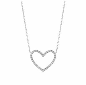 Quality 925 Sterling Silver Pave Diamond Love Necklace for Girl Friend Third Party Appraisal wholesale