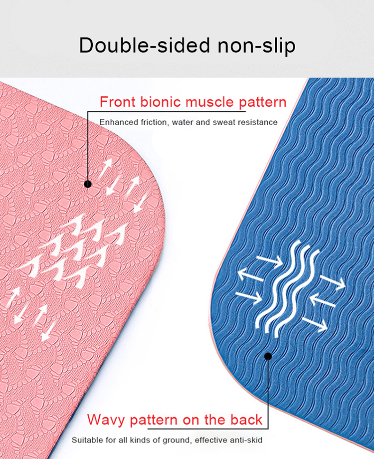 10MM 0.61M Workout Exercise Mat Thick Non Slip For Women Latex Free TPE Suede