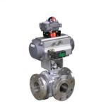Stainless Steel Flange End Vacuum Ball Valve With Pneumatic Actuator DIN